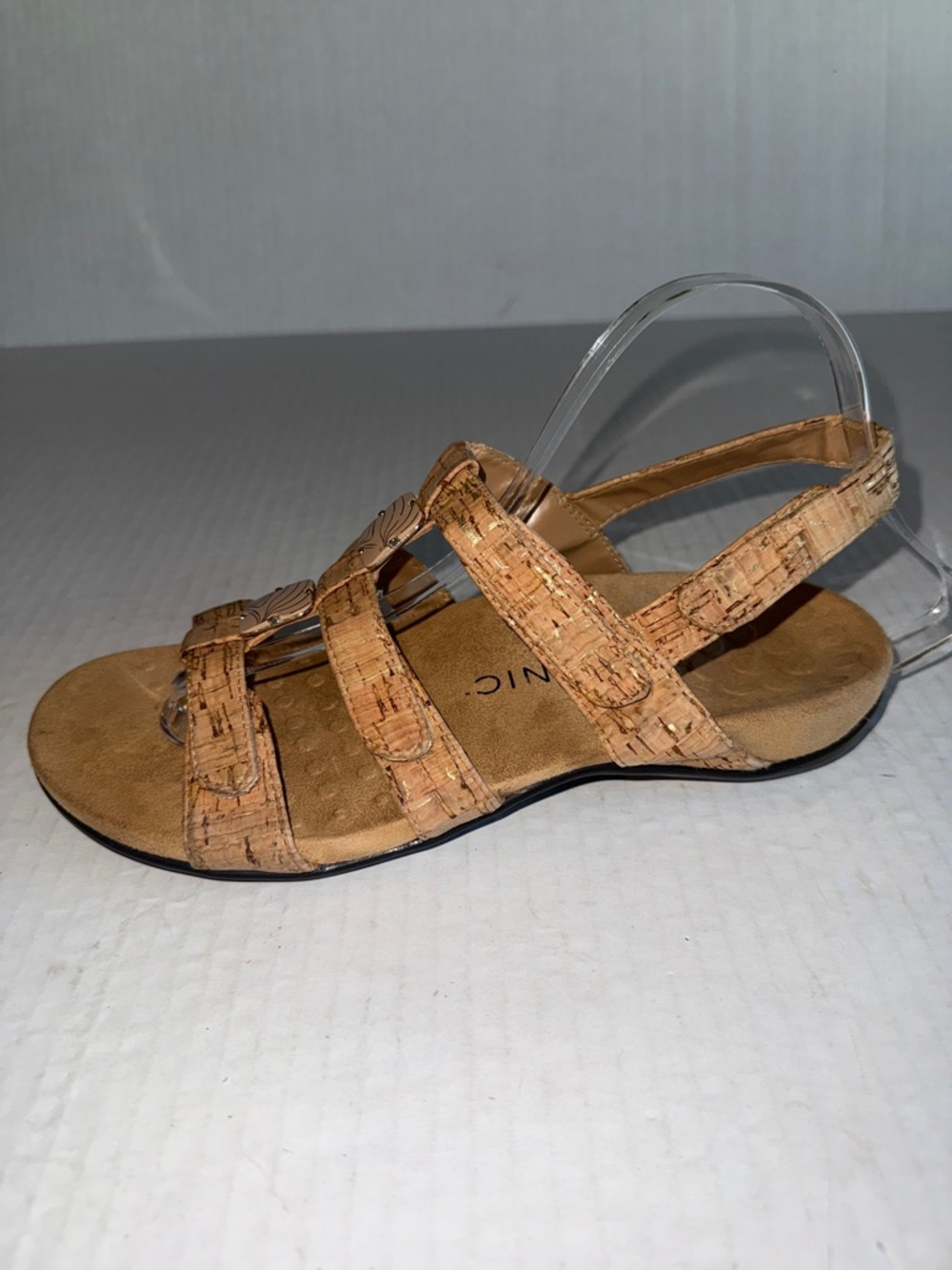 Vionic Amber Slingback Adjustable Straps Sandals In Gold Cork - Picture 5 of 13